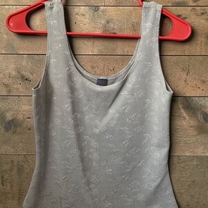 Elegant Off White Floral Tank Top